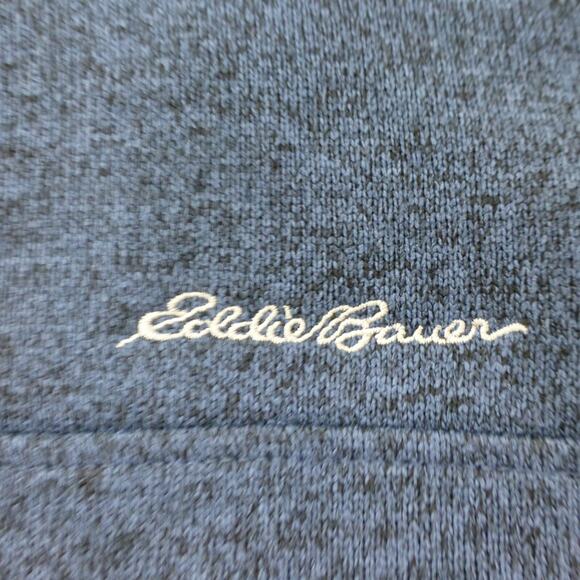 Eddie Bauer Sweater Mens XL 1/4 Button Pullover Hiking Outdoor Camp Blue - Picture 5 of 10